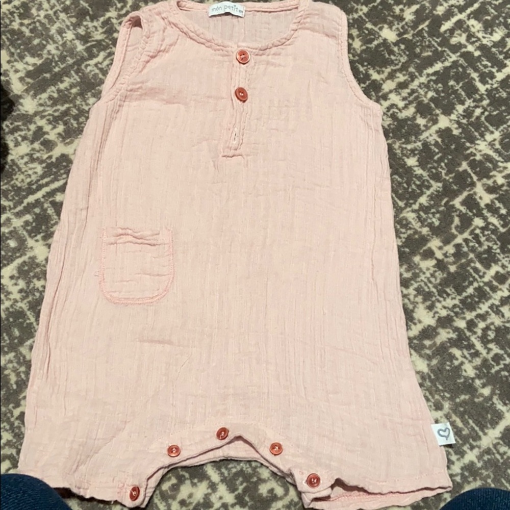 Pretty pale pink onesie snap button bottom